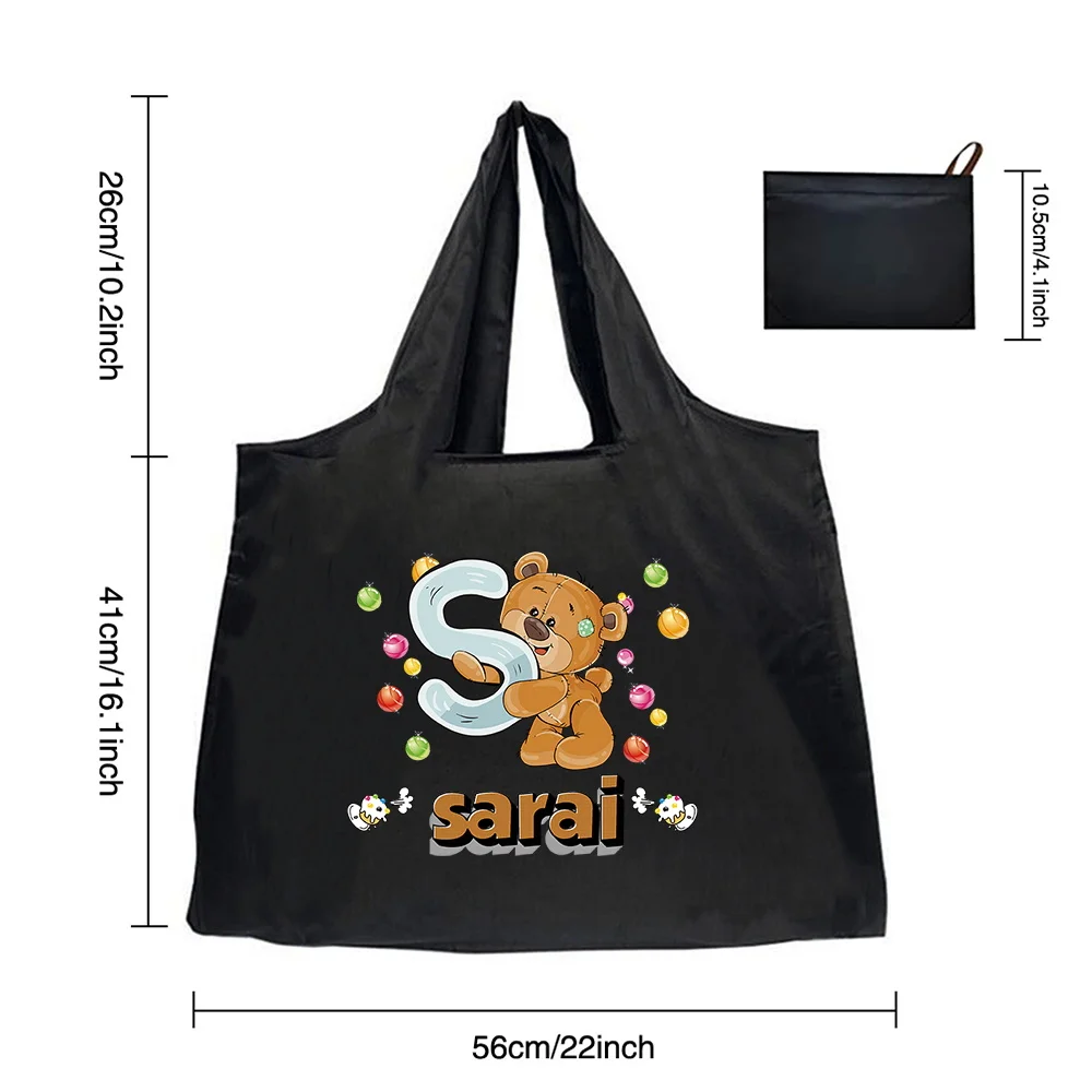 Personalized Customized Name Shopping Bag Multiple Styles Eco-friendly Handbag Foldable Single Shoulder Shopping Bags Handheld