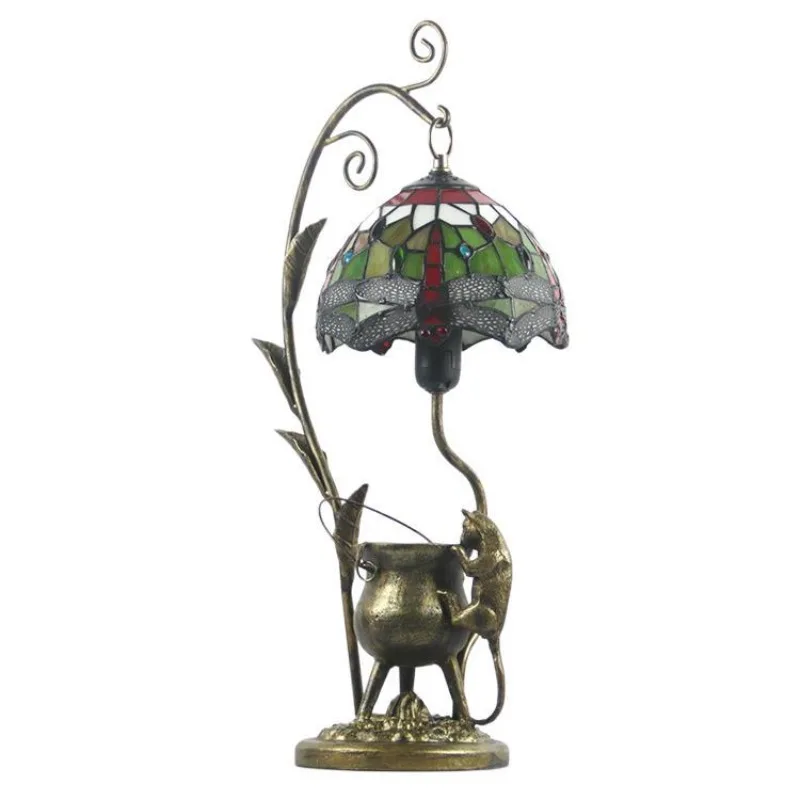 

European DIY decorative desk lamp, retro living room, study hotel bedside eye protection