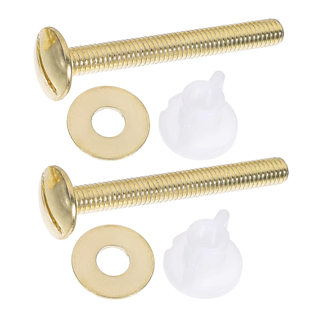 

2PCS Installation Screw Set Steel Toilet Seat Hinge Parts for Lid Replacement Repair Kit Car Seat Bolt Copper Plated Iron