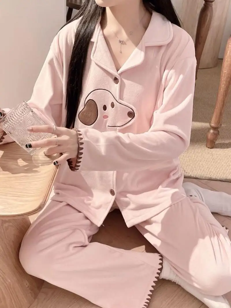 

Women's Pajamas Sleepwear Autumn Winter Suitable for External Wearing Cotton Pajama Set Homewear High End Home Furnishing Custom