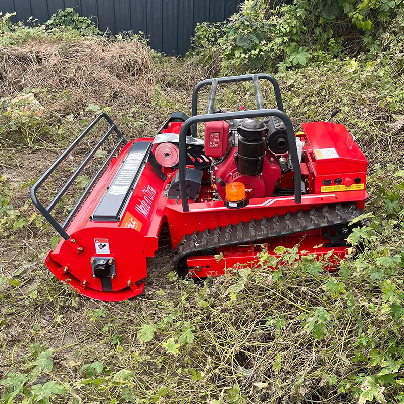 

High Power Remote Lawn Mower with Adjustable Cutting Height Heavy Duty Grass Shredder for Large Scale Landscaping Management