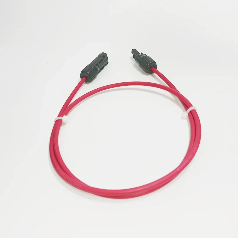 DC 1500V 30A IP68 MC 4 Connector 4mm2 One Set Red And Black 1 Meter Solar Extension Cable For Solar Photovoltaic System