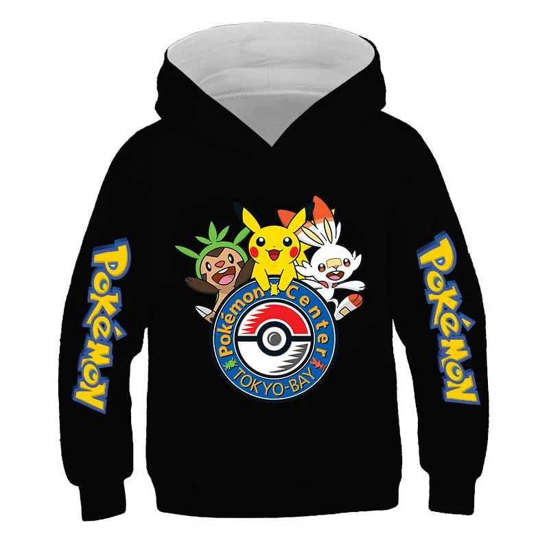 Nowy Pokemon kostium dla dzieci wiosna chłopiec bluza z kapturem ubrania dla dzieci śmieszne Pikachu Pokemony bluzy dla nastolatków 13-14 lat chłopcy bluza