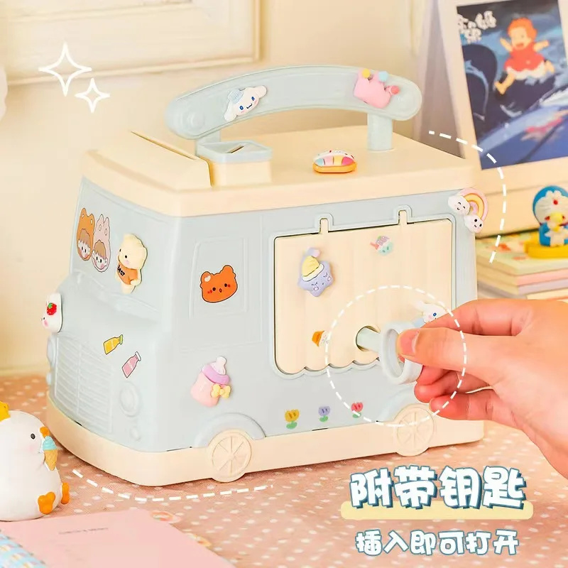 Large-capacity Piggy Bank, Car-shaped Cartoon Piggy Bank, Birthday Gifts For Boys And Girls, Children's Room Desktop Decoration