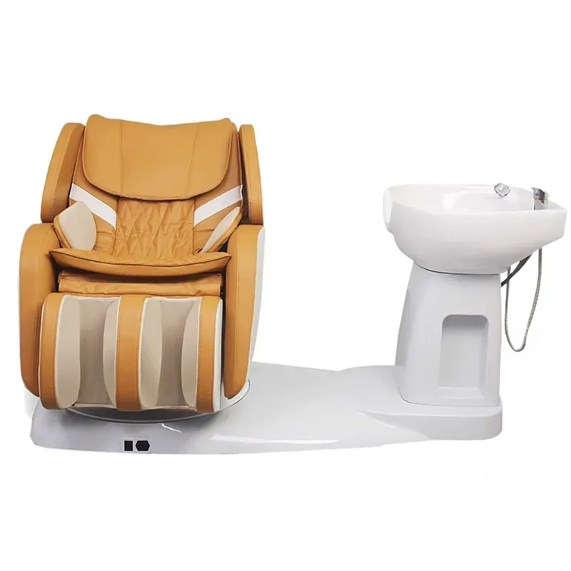 Shaving Treatment Shampoo Chair, Lava Heads, Massage, Hair Washing, Sink Spa, Mobiliário de Salão, Adulto, Sedia Per Shampoo