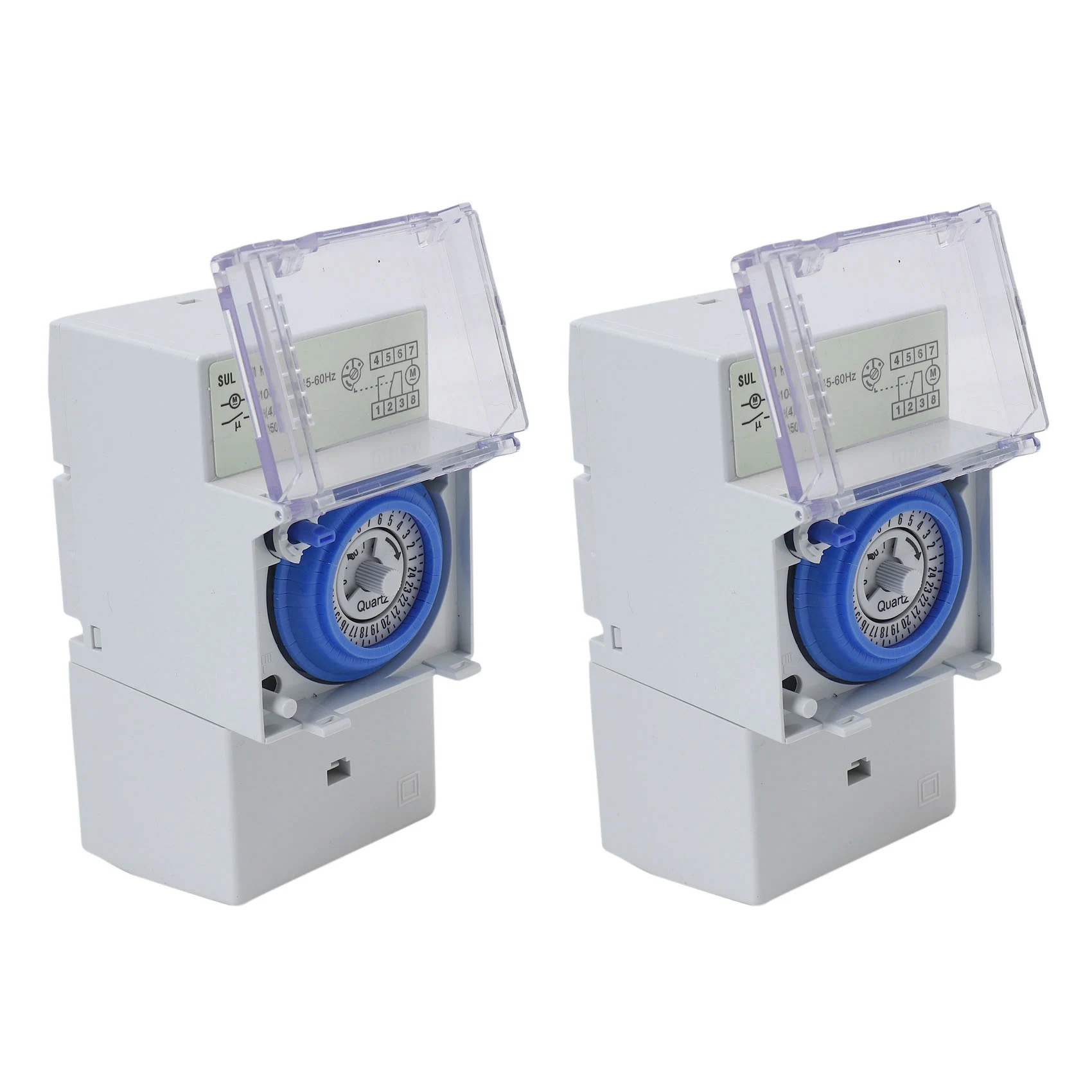 2X SUL181H Mechanical Timer 24 hours Time Switch Relay Electrical Programmable Timer 24 hour Din Rail Timer Switch