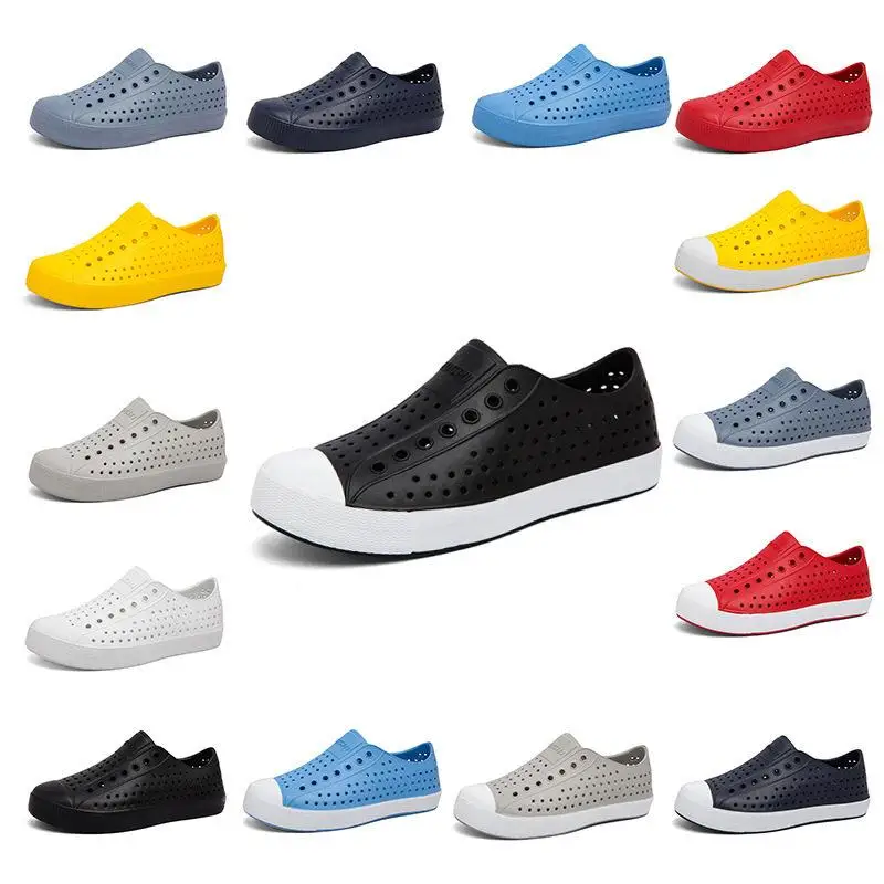 

Summer Korean Style Breathable Soft Bottom Casual Sandals Women's Hollow out Beach Shoes Couple Matching Slip-On EVA Sandals