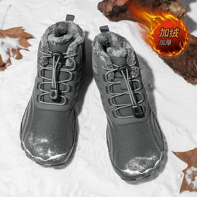 Botas de nieve para hombre y mujer, ideales para el invierno, con forro polar, cálidas, con puntera ancha, diseño minimalista, para senderismo y actividades al aire libre, con suela antideslizante.
