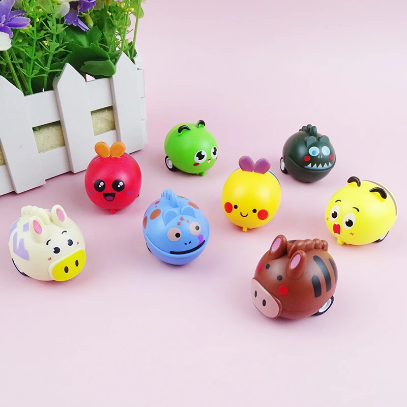 5Pcs Funny Children's Puzzle Small Toys Cartoon Mini Cute Animal Pull Back Car Kindergarten Reward Kids Holiday Birthday Gift