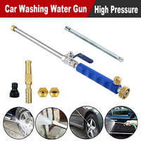 1set Car Washing Water Gun Stainless Steel Long Handle High Pressure Watering Gun Sprayer Cleaning Kit for Garden Plants Car