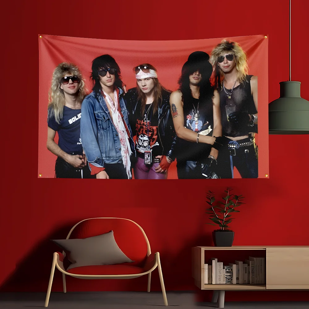 3X5 FT W-G-GunsN'Roses Game Flag Polyester Printed Party Flag for Garage Room Decoration - Detail 1