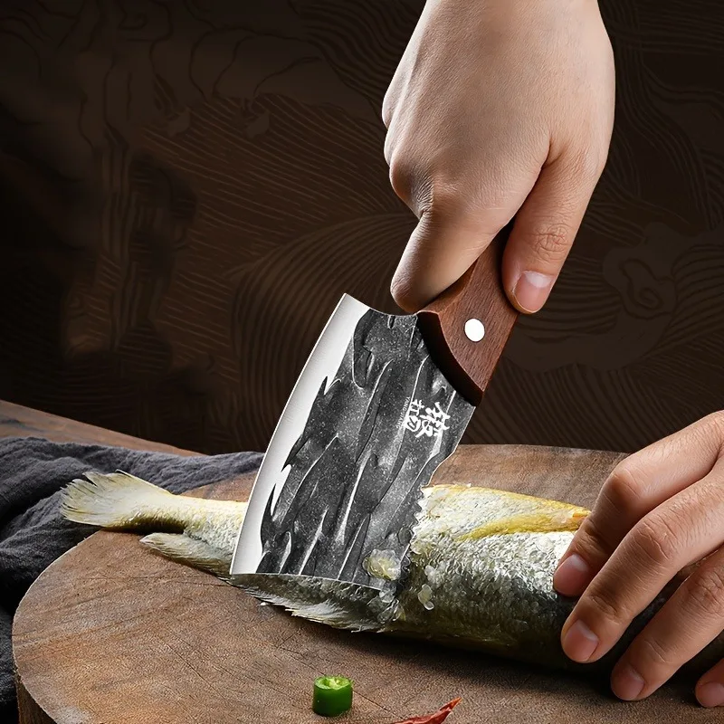 Mini Multi-purpose Slicing Knife, Chinese Small Kitchen Knife, Household Forging Stainless Steel Meat Knife, Sharp Split KR9195