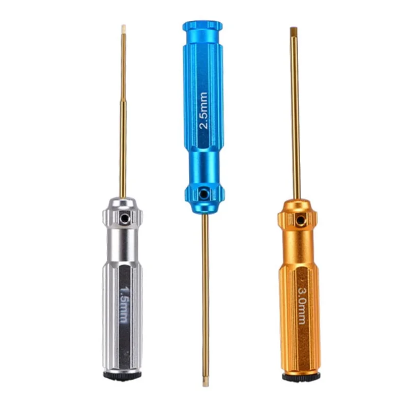 Set di cacciaviti esagonali rivestiti in nitruro di titanio da 4 pezzi, dimensioni 1,5/2/2,5/3,0 mm per elicottero RC e manutenzione di macchine da gioco