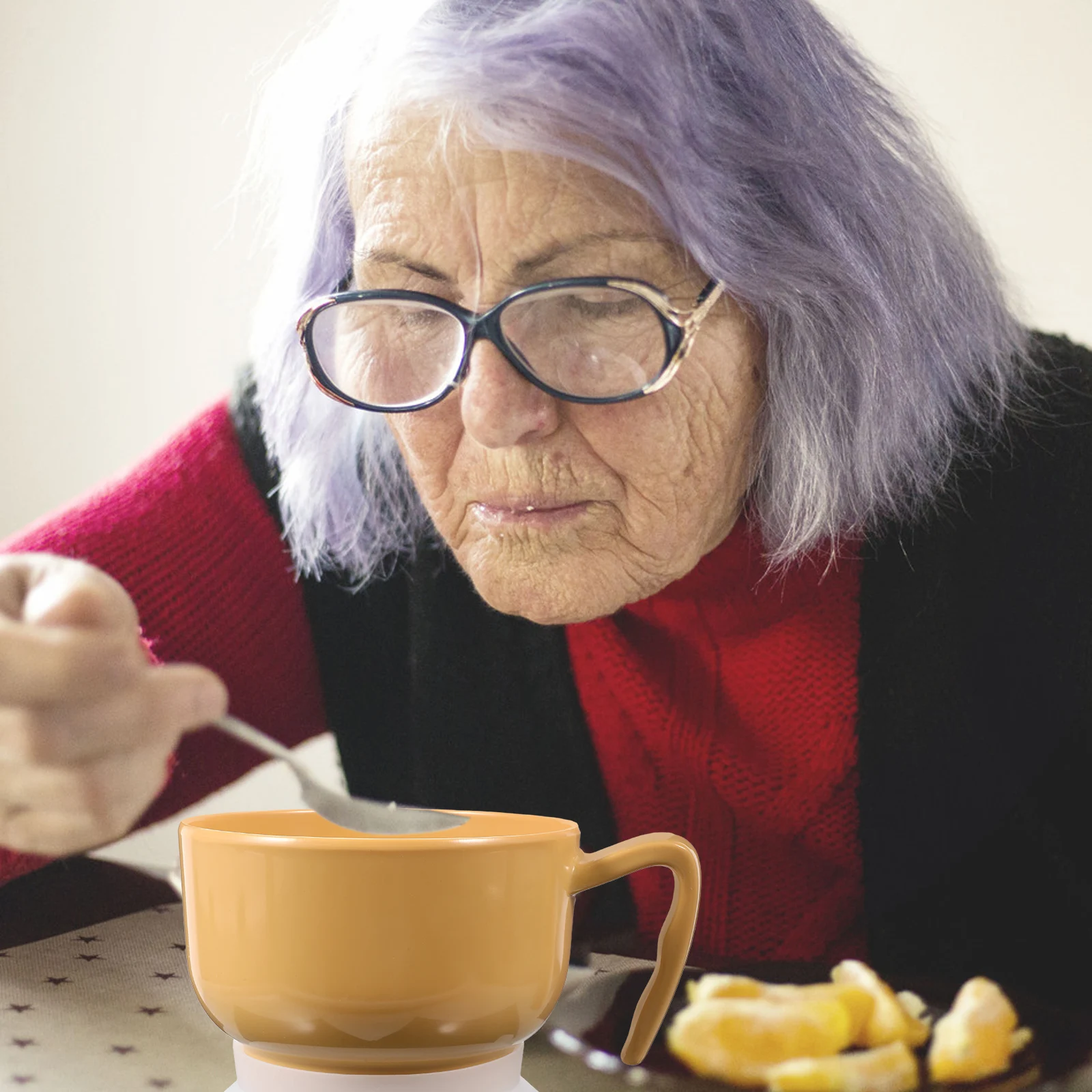 

Adaptive Self-Feeding Utensil Elderly Anti-Spill Anti-Shake Ergonomic Grip Assistive Dining Tool Suction Base Bowl Senior Eating