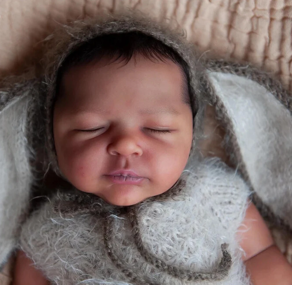21'' Sleeping Elliot Unpainted Reborn Doll Kit Blank DIY Parts Cloth Body Fresh Tone Handmade