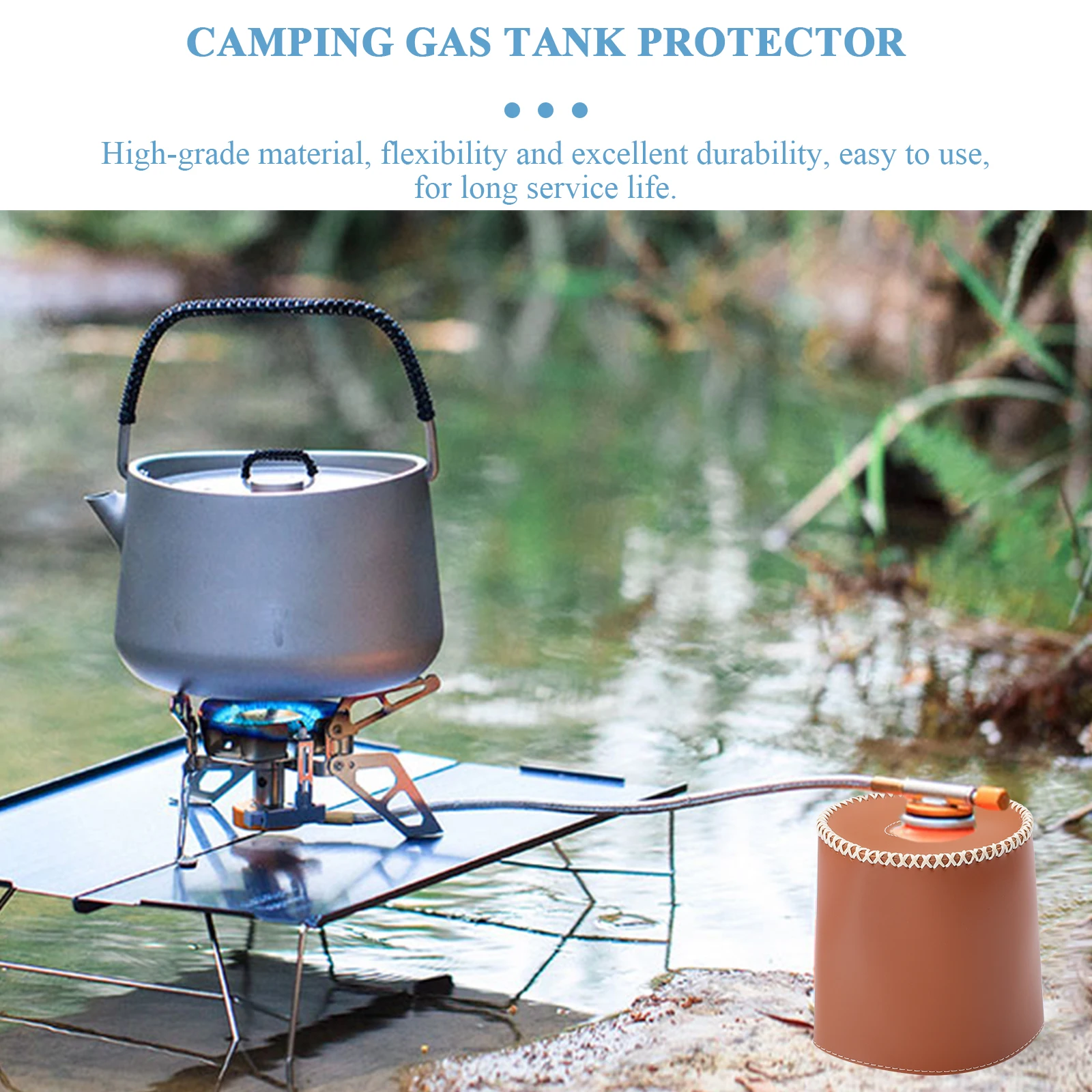 

Gas Tank Protector Camping Cylinder Cover Stove Pu Sleeve Durable Outdoor Canister Protective Gas Canister PU Cover