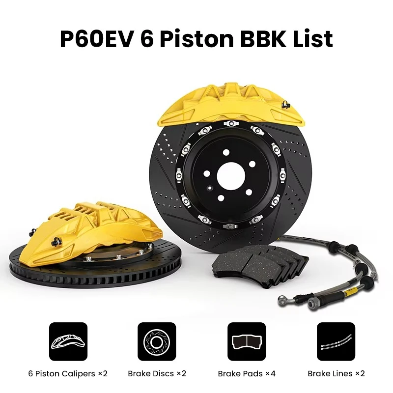 Auto Brake System P60EV 6 Pot Split Forged Caliper 18inch 19inch Rotor Front BBK Brake Kit for Honda Accord