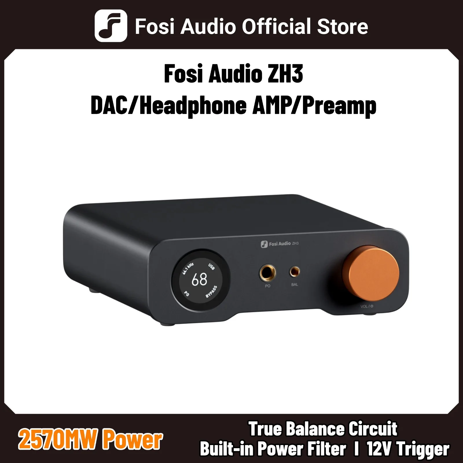 Fosi Audio ZH3 HIFI مضخم ضوت سماعات الأذن AKM4493SEQ سطح المكتب DAC Preamp متوازن تمامًا مع مدخل الزناد عن بعد 12 فولت
