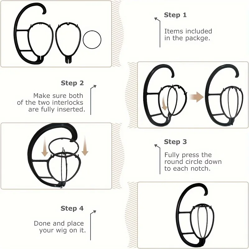 Wig Hangers Plastic Collapsible Display Wig Drying Holder Portable Hanging Wig Stand Rack for Multiple Hats Wigs view 6