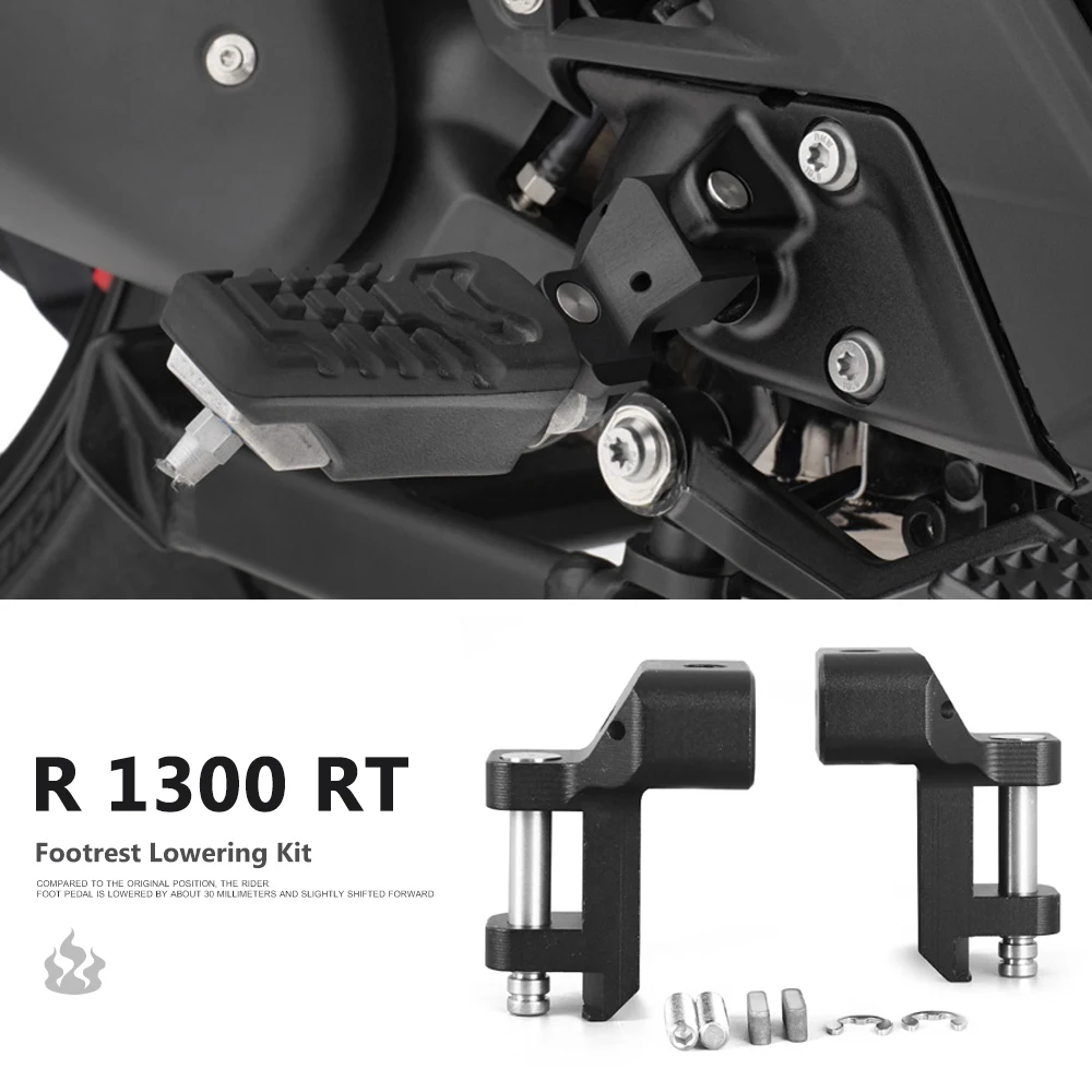 

NEW 2025 2026 Motorcycle Adjustable Driver Footrest Lowering For BMW R1300RT R 1300 RT R 1300RT Footrest Foot Peg Lowering Kits
