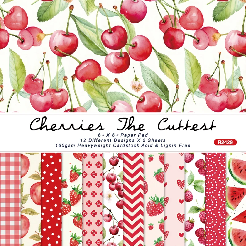 Alinacutle Junkjournal Summer Fruits Paper Pack 24 sheets 6