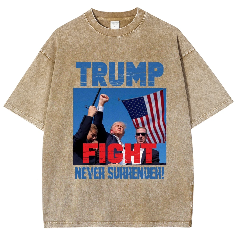 

Trump Rally Shooter Tshirt 2024 American Vintage T-Shirt Donald Trumps Death Tee Tops Trump Fight Assassinated Printed T-shirts