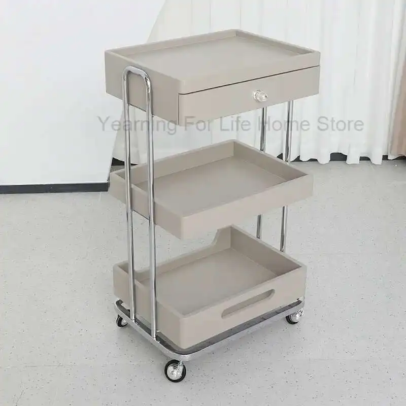 

Beauty Gold Trolley Rolling Cart with Drawers Trolley with Wheels Sofa Beside Salon Trolley Carrello Carritos Organizador Ruedas