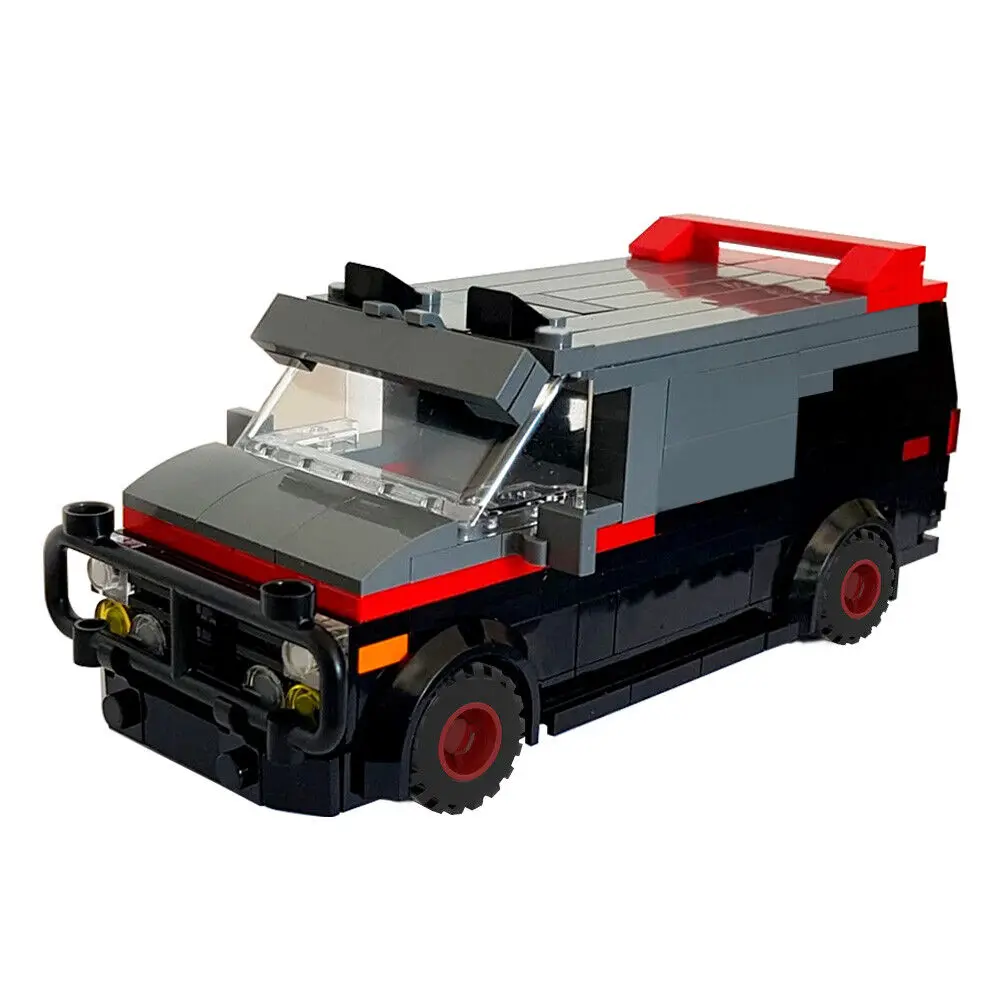 

Van with Red Stripe, Black and Red Turbine Mag Wheels 221 Pieces MOC Build