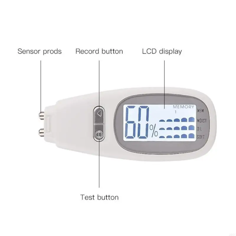 

20RC Softness Moisture Oil Content Tester Skin Diagnosis Machine with Backlit Digital Skin Moisture Detect