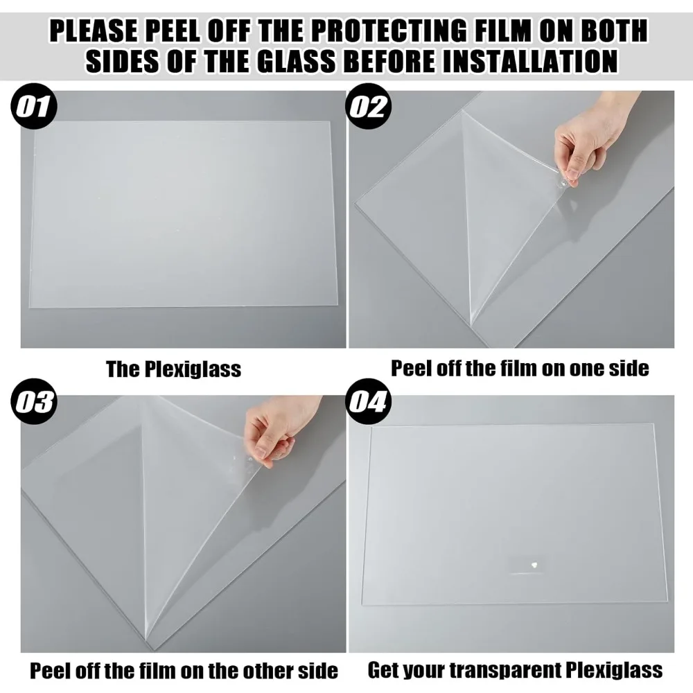 4 Pcs Garage Door Windows Vinyl with UV Resistant Plexy Glass Garage Door Windows Inserts(Style2)