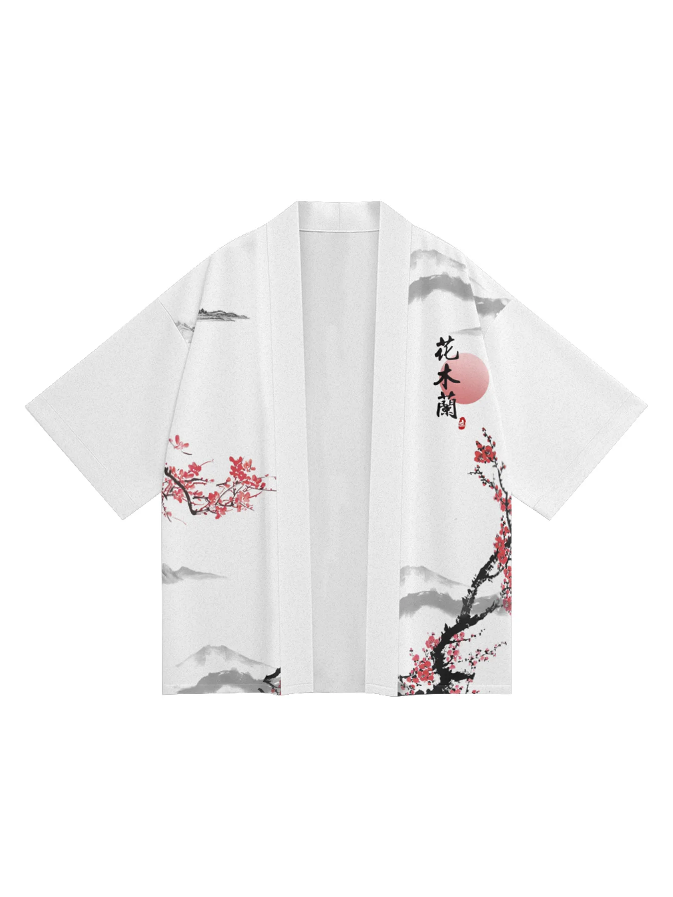 Dragon Year national tide Mulan interesujący nadruk mniejszościowy kimono Daopao w stylu etnicznym pleciony płaszcz z piór luźny czerwona koszula