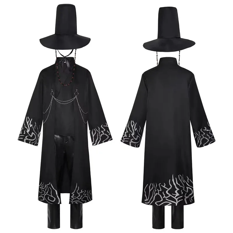 CySaja Boys Kpop Boy Group Saja Jinu Косплей Костюм Демон Идол Черные халаты Охотничий наряд Хэллоуин Карнавальный наряд Костюм