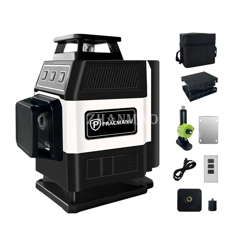 Mini 16 Line Laser Level Auto Leveling High Precision Green Beam Wall Alignment Tool with Accessories