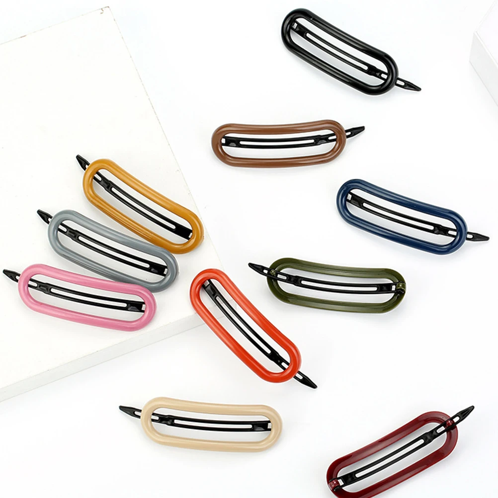 

10pcs Oval Hair Clips Decorative Bobby Pins for Women Girls Durable Plastic Material Wedding Party Daily Use Barrettes Hair