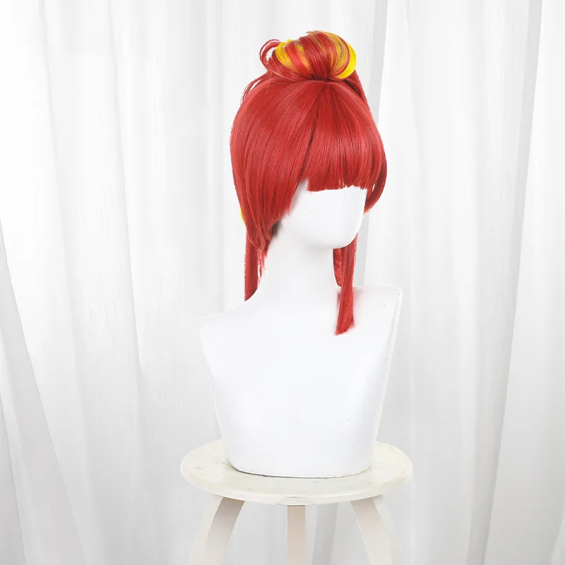 Juego SQ Cosplay peluca estilo resaltado rojo y amarillo para Comicon fiesta adultos mujeres hombres