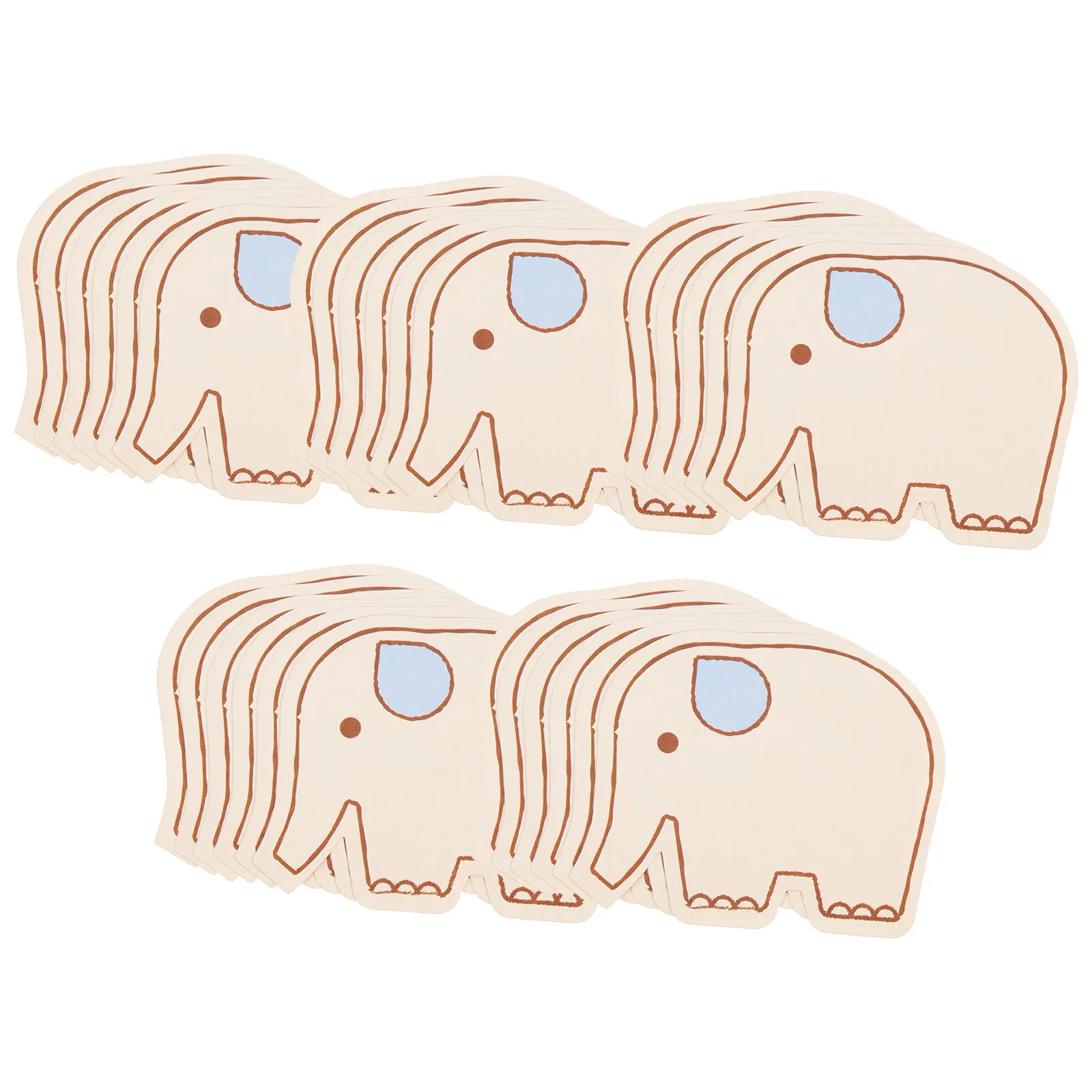60Pcs Elephant Paper Study Cards Blank Round Corner Mini Cards for Organizing Prioritizing Writing and Bulk Card Blanks