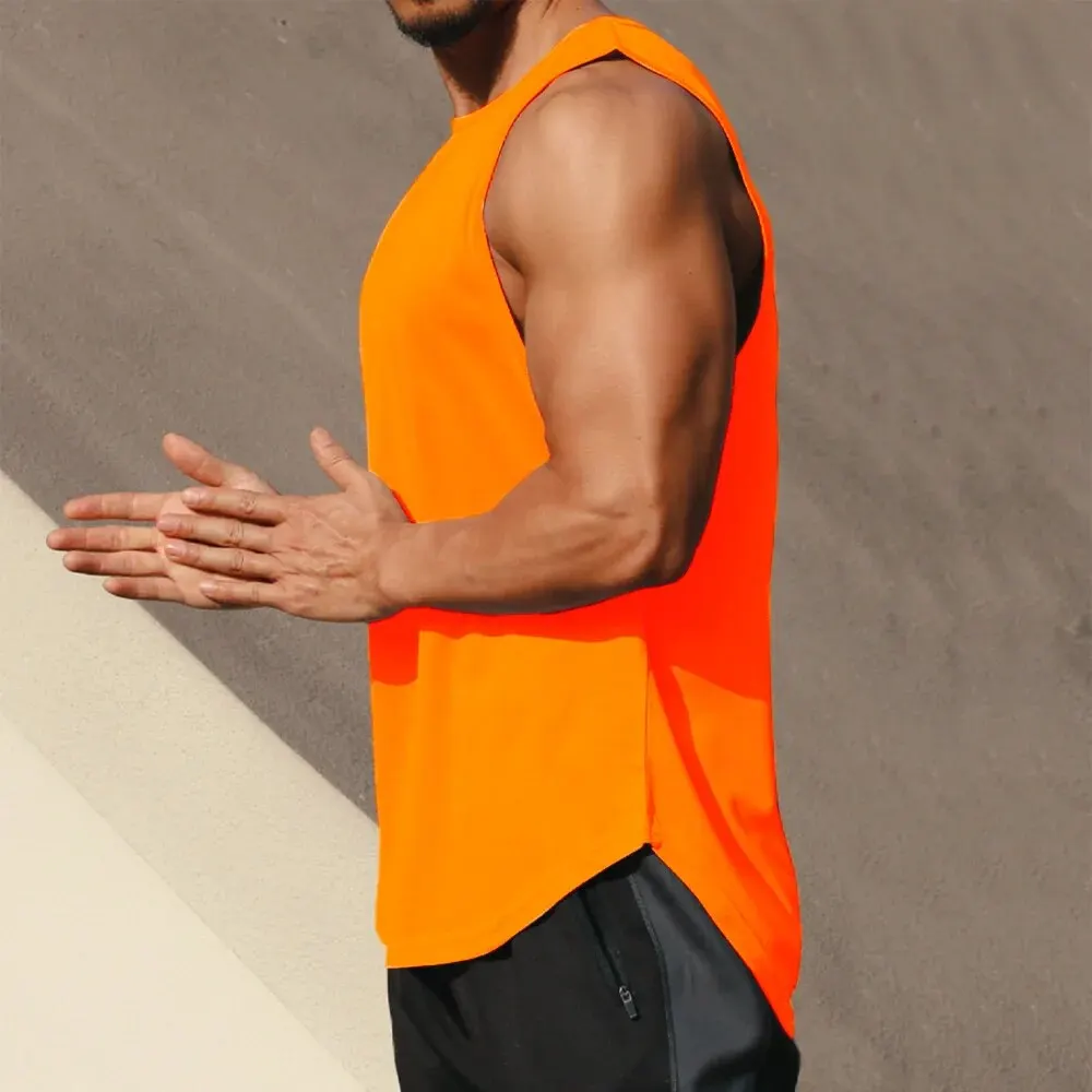 Summer Marathon Quick Dry Sports Tank Top Men\'s Sleeveless Tank Top Running Training Basketball Loose Fit Tank Top