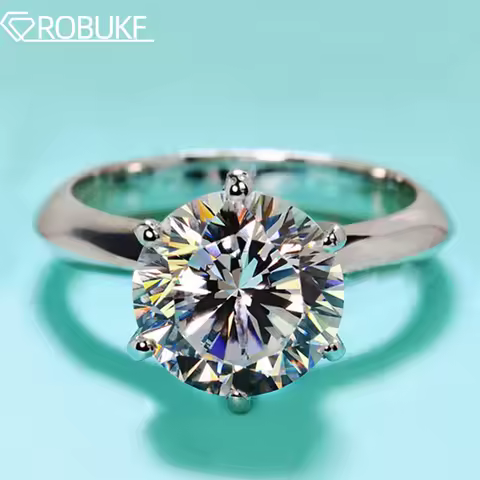 10CT 14mm Moissanite Engagement Ring With GRA Certified Classic Lab Diamond Promise Band 925 Sterling Silver Jewelry for Women