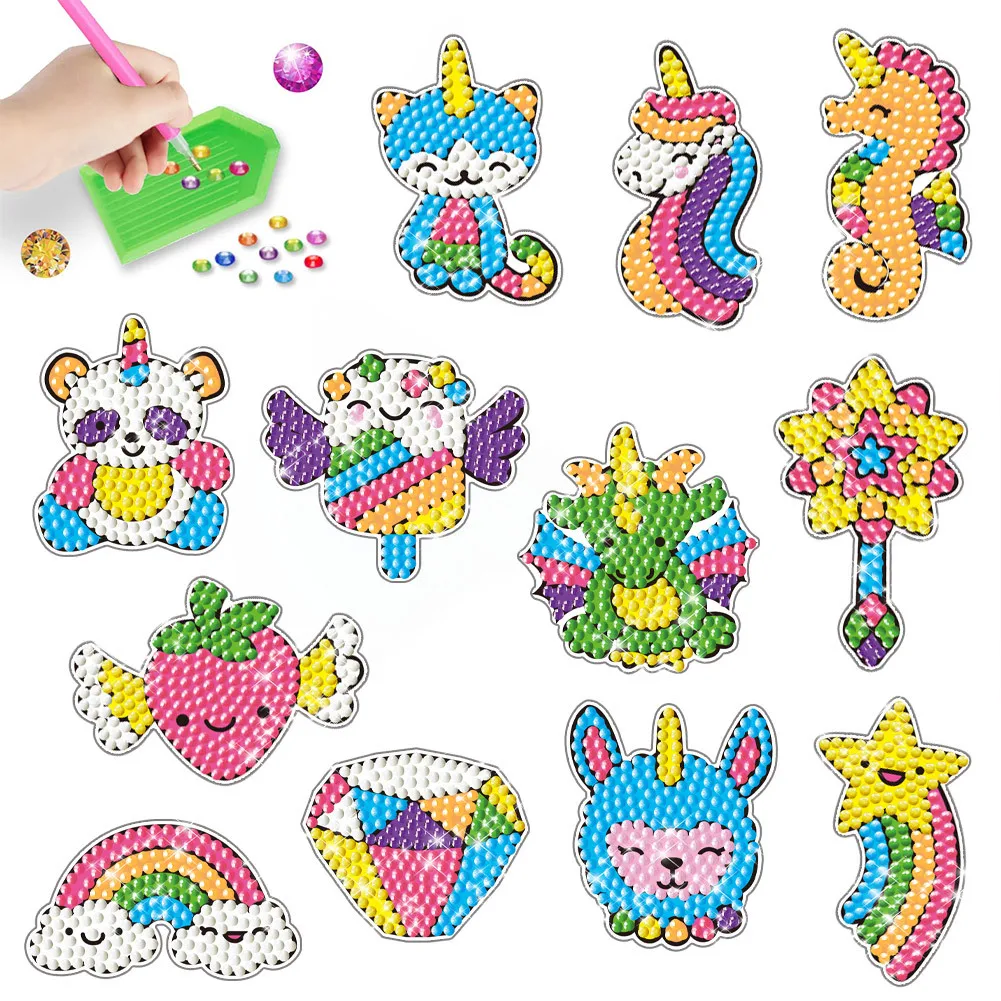 Cute cartoon animals, diamond paintings, DIY stickers, brick and stone paintings, wall stickers, children's handmade stickers