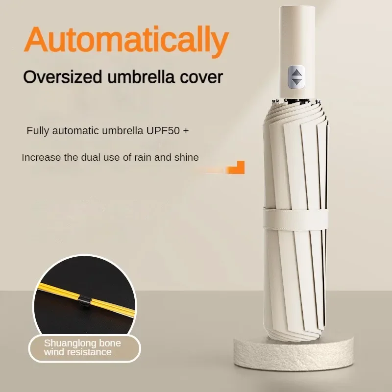 

Big Foldable Automatic Umbrella Large Portable Sun Shade Anti Wind Parasol Strong Folding Men or Women Rain Umbrella