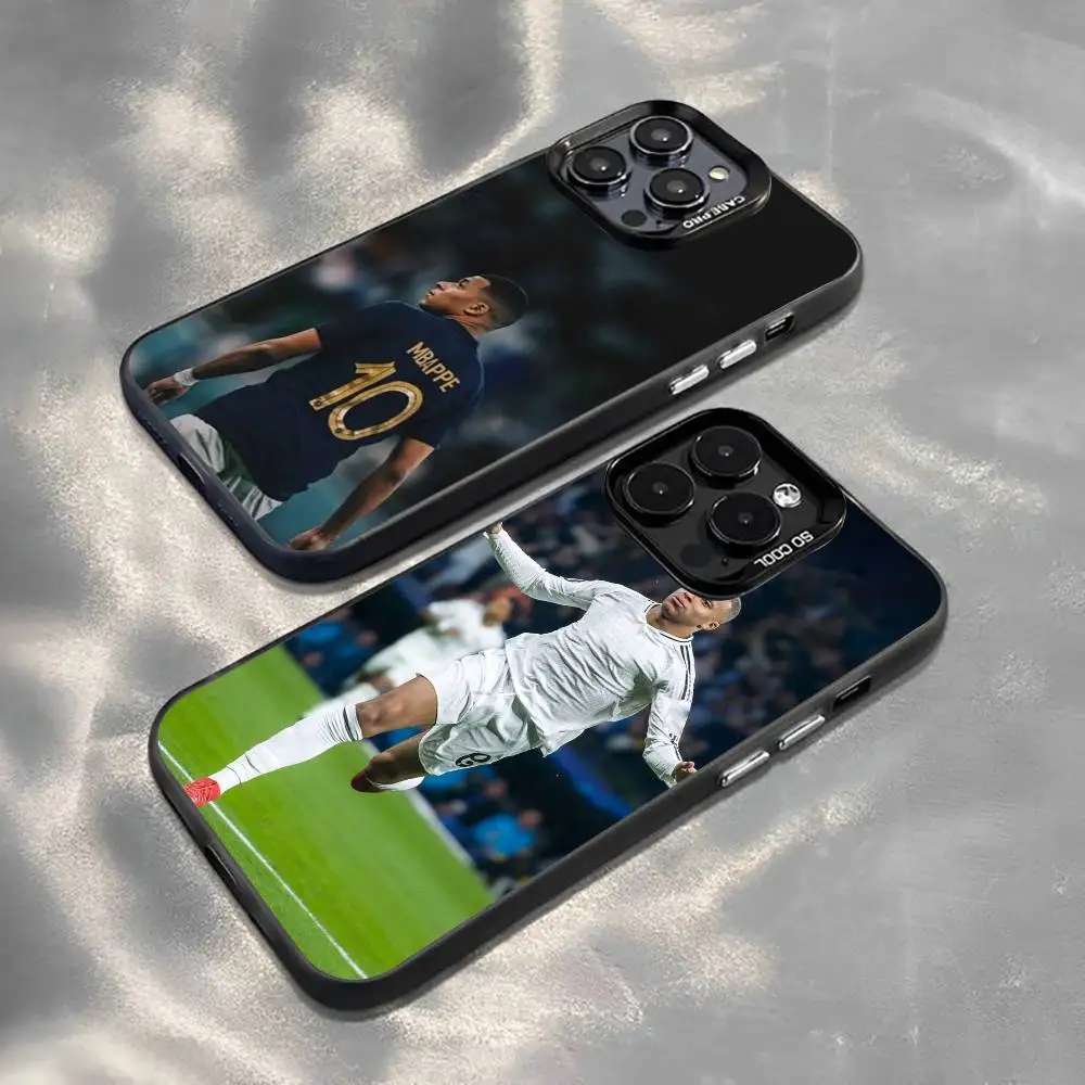 

Football S-Star M-Mbappe Phone Case For iPhone 17,16,15,14,13,12,11 Plus,Pro Max,XS,Colorful Silver Phone case Funda Cover