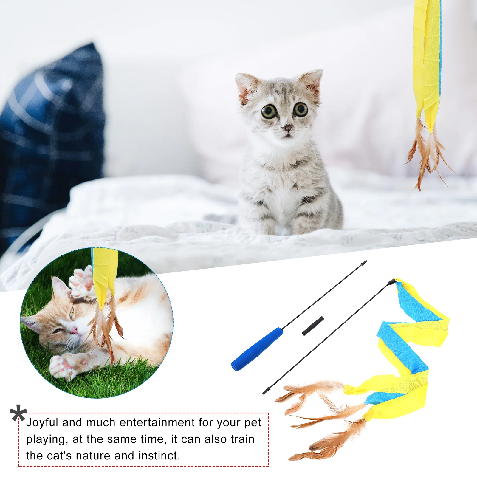 

Cat Teaser Stimulating Tassel Stimulate Pet Supplies Wand Stick Feeder