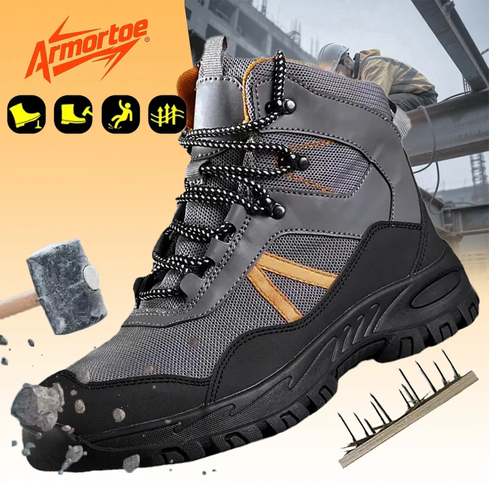 

ArmorToe Men's High Cut ThermaGuard Steel Toe Safety Boots Puncture Proof Workshop-Ready Anti-Slip #Armor3023