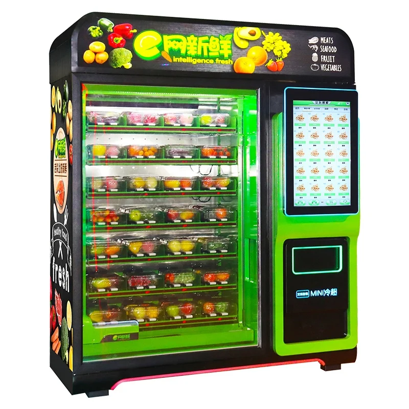 Salad Vegetable and Fresh Fruits Fully Automatic Single-cabinet Commercial locker Vending Machine fruit fruit-vending-machine