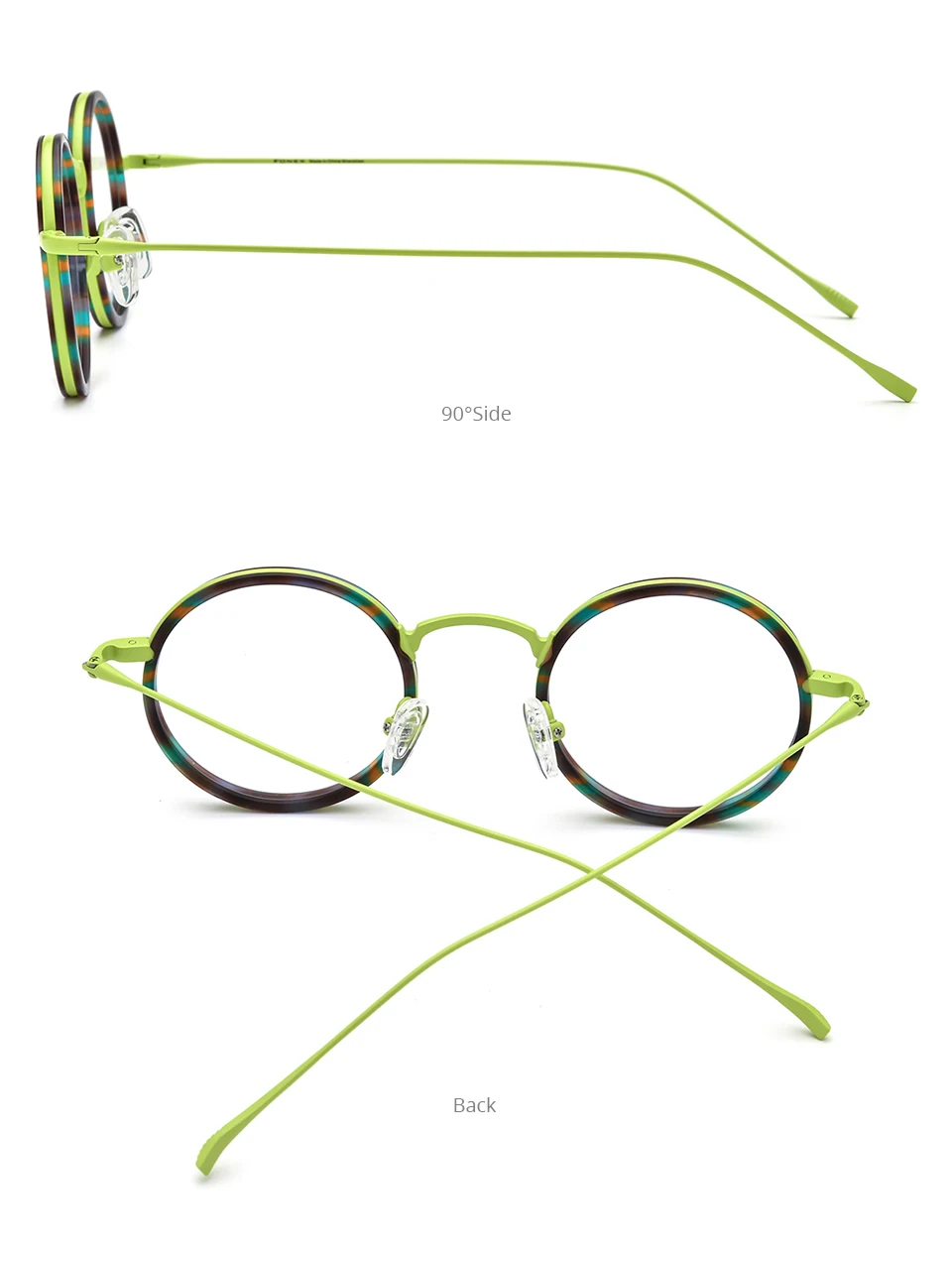 FONEX Acetat Titan Brille Rahmen Frauen 2025, Neue Mode Marke Design Retro Kleine Runde Brillen Männer Vintage Brillen 85844 – Detail 7