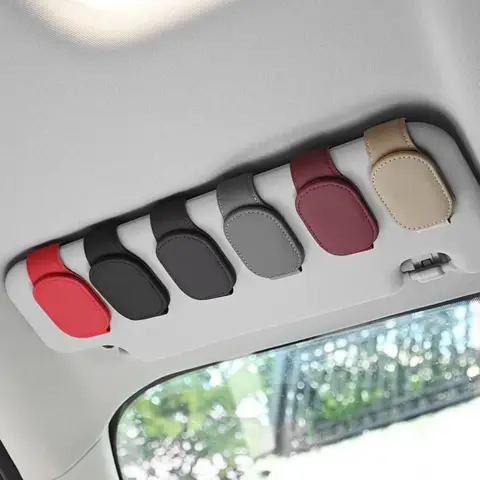 마그네틱 가죽 안경 걸이 클립 범용 자동차 선글라스 홀더 자동차 티켓 카드 클립에 대한 마그네틱 안경 걸이 클립