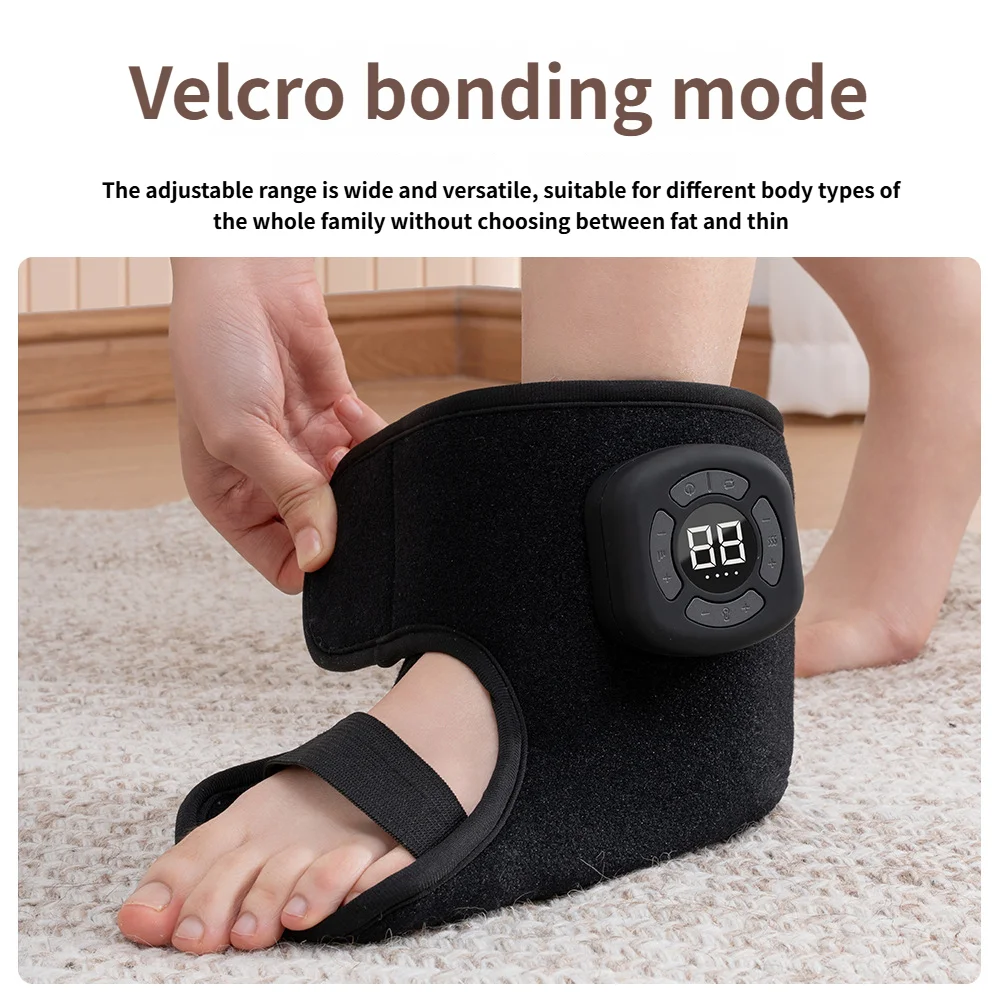 Wireless Electric Foot and Ankle Massager with Heat Vibration Air Compression for Pain Relief Muscle Relaxation Home Use Therapy
