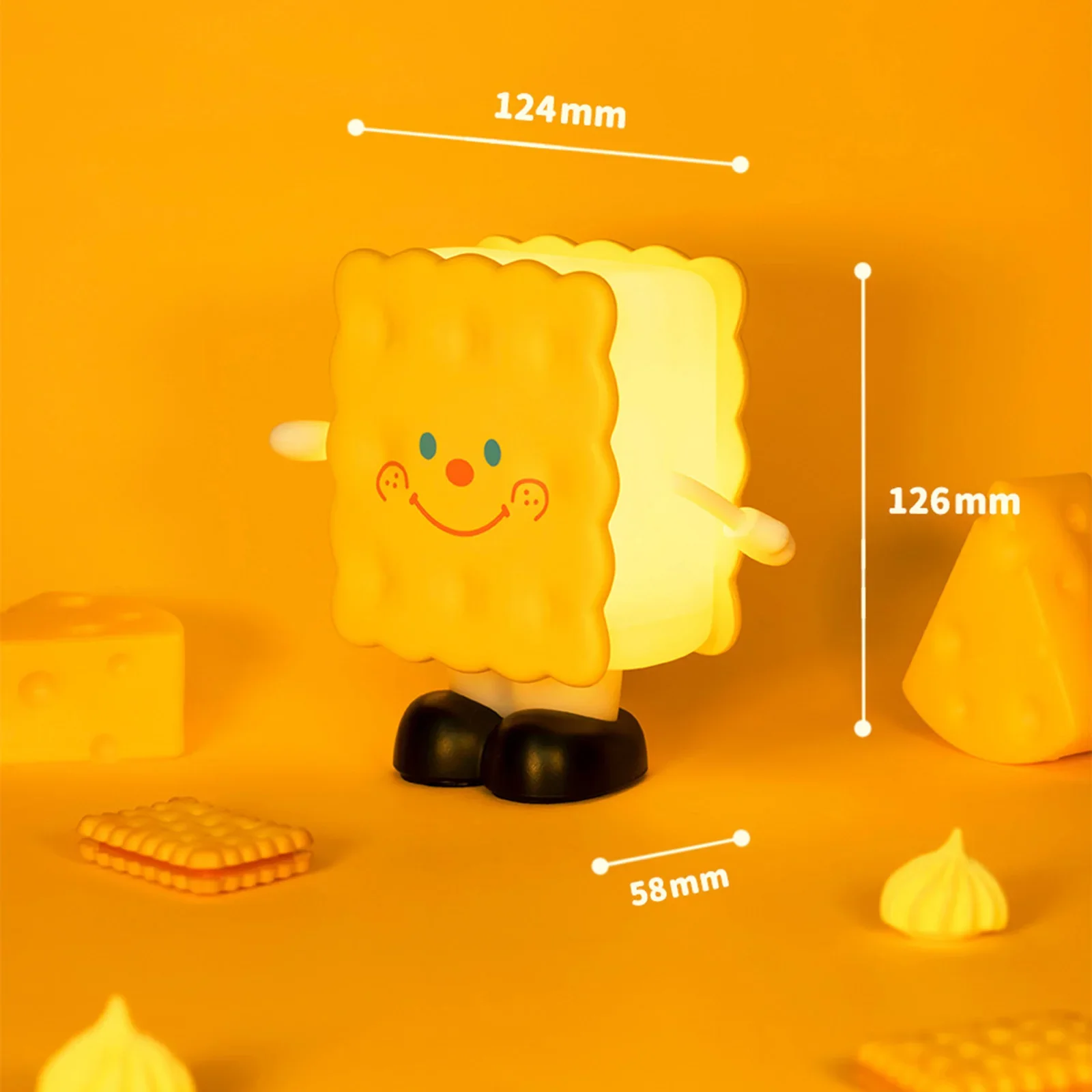 Xiaomi-Luz LED de noche para niños, lámpara de mesa de galletas, recargable, regalo de vacaciones, decoración de escritorio, lámpara de mesita de noche, brillo ajustable