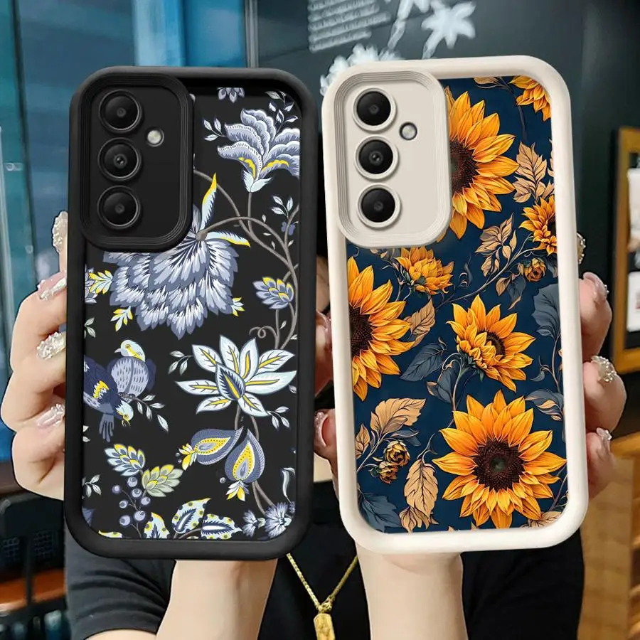 Etui na telefon Cartoon Sunflower do Samsung Galaxy A51 A15 A25 A53 A55 A52s A52 A54 A72 A35 Soft Shell A71 A73