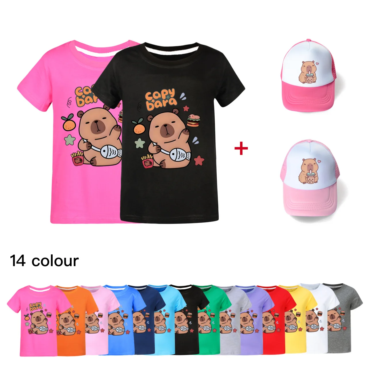 

Рубашка Camisetas Copybara, детская одежда с героями мультфильмов Capivara, футболка из 100% хлопка для маленьких мальчиков, топы с короткими рукавами для девочек, детская одежда